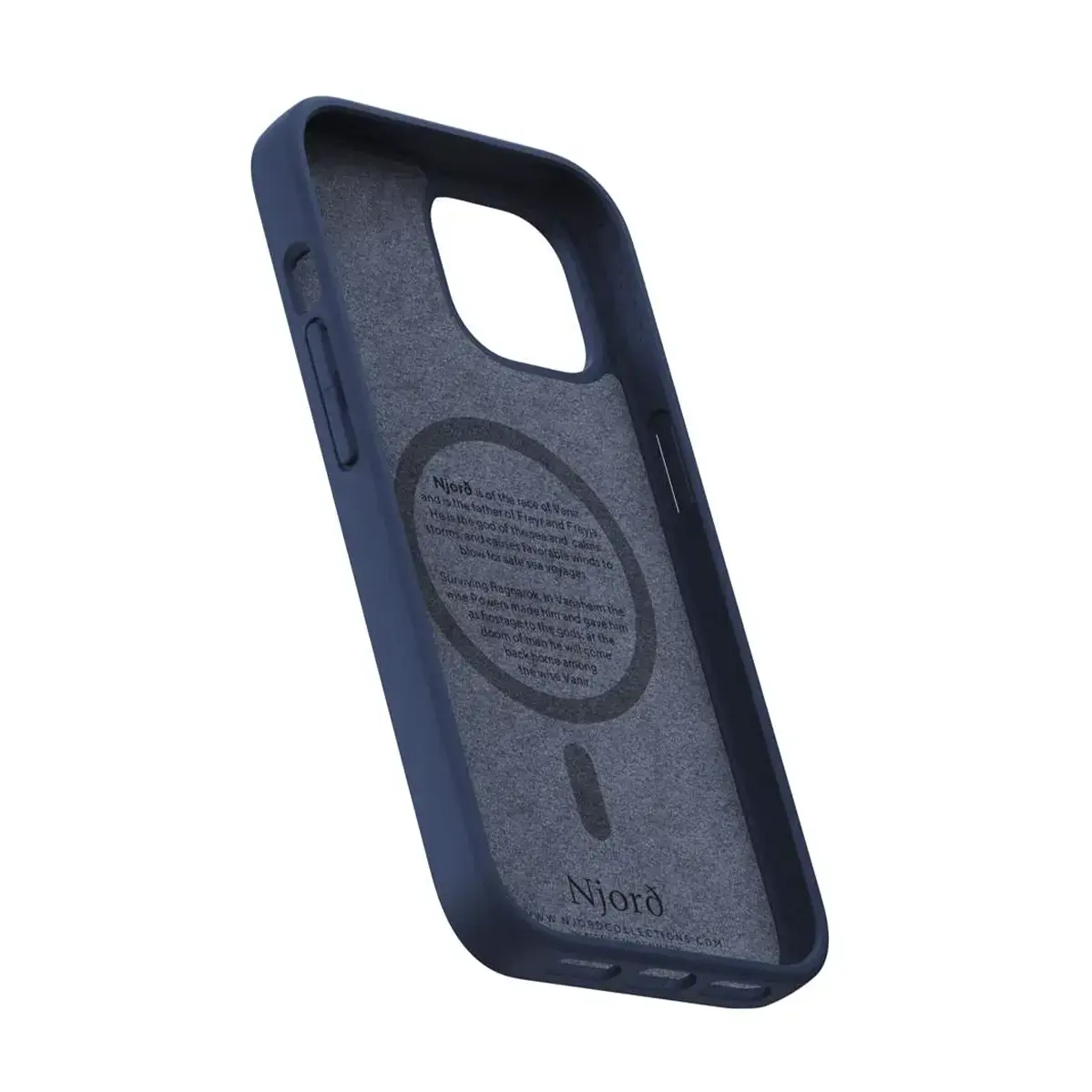 Чехол Njord Salmon Leather MagSafe Case for iPhone 15 - Petrol Blue (NA51SL01)