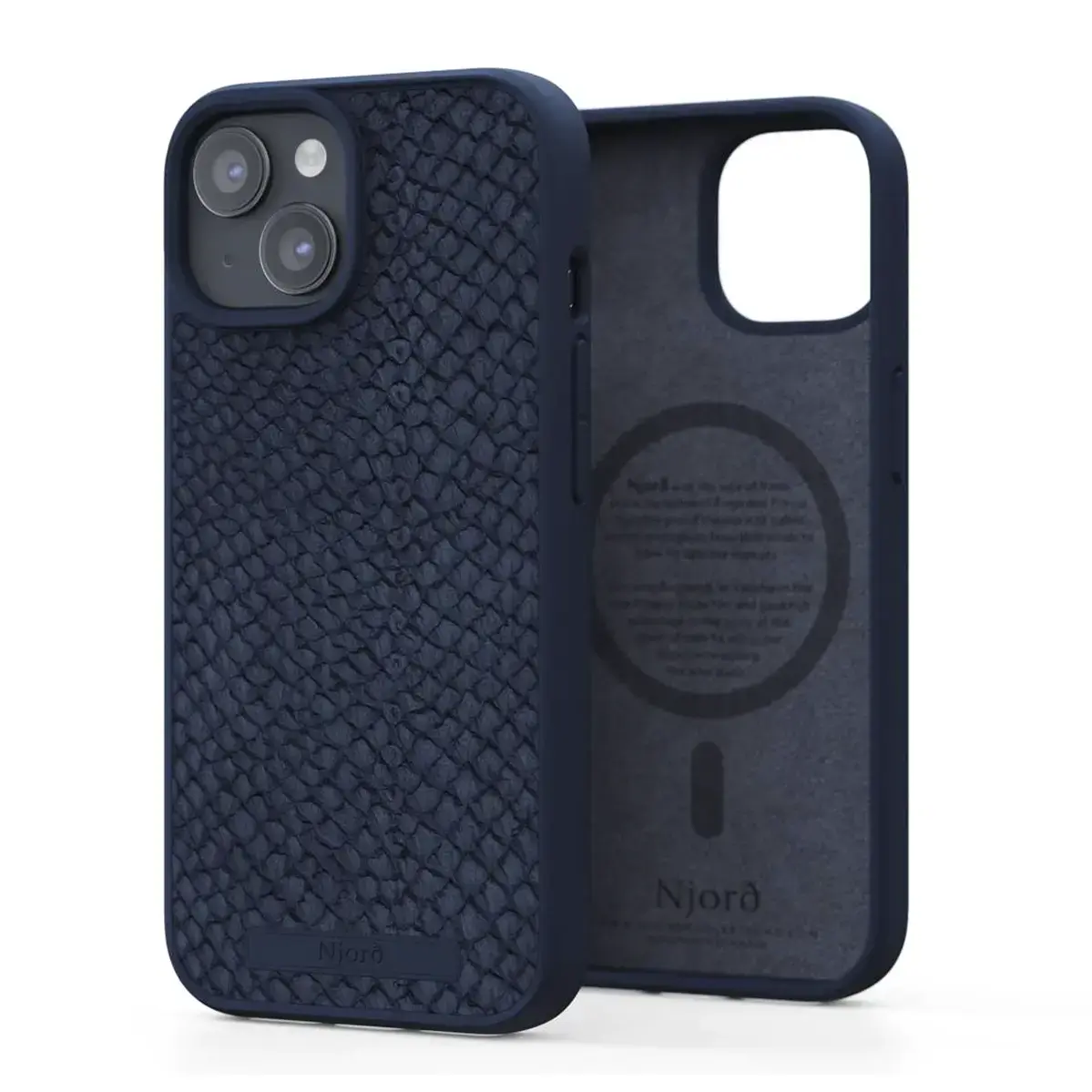 Чехол Njord Salmon Leather MagSafe Case for iPhone 15 - Petrol Blue (NA51SL01)