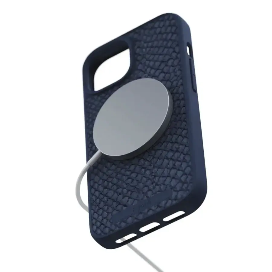 Чохол Njord Salmon Leather MagSafe Case for iPhone 15 - Petrol Blue (NA51SL01)