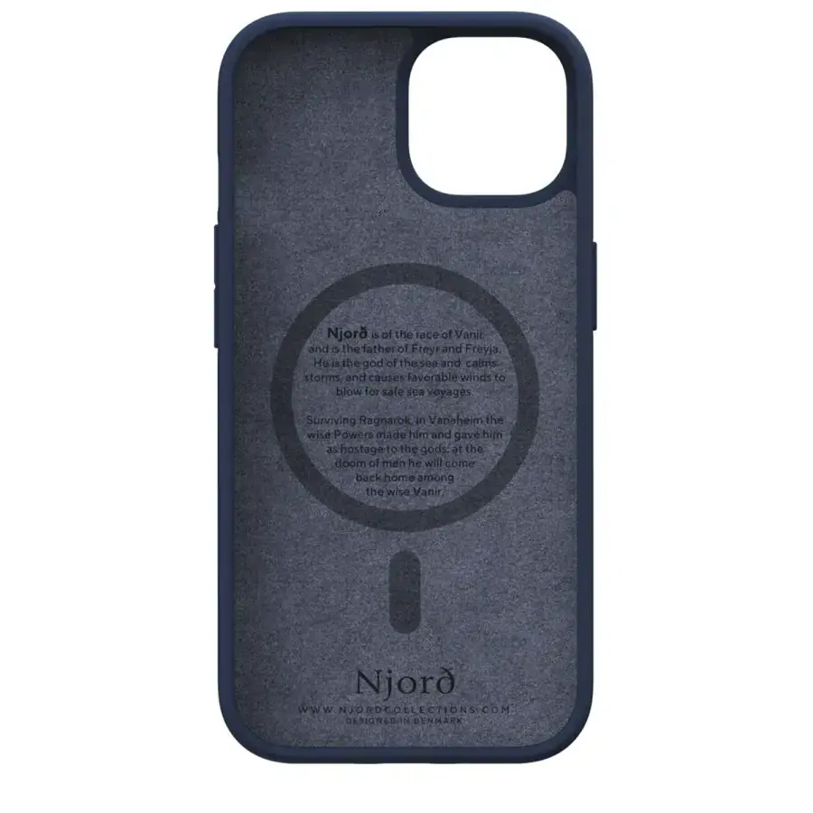 Чохол Njord Salmon Leather MagSafe Case for iPhone 15 - Petrol Blue (NA51SL01)