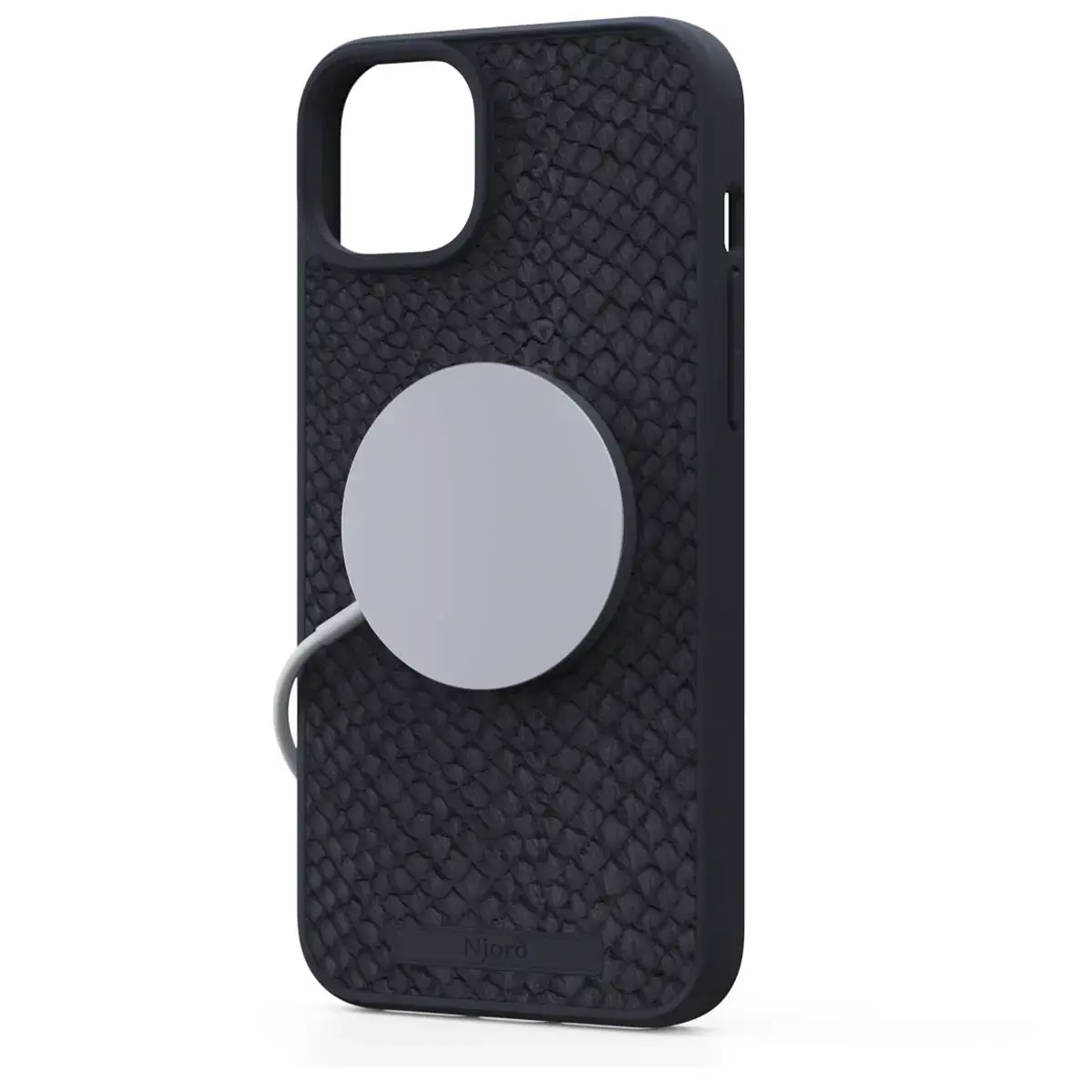 Чехол Njord Salmon Leather MagSafe Case for iPhone 15 Plus - Black (NA52SL00)