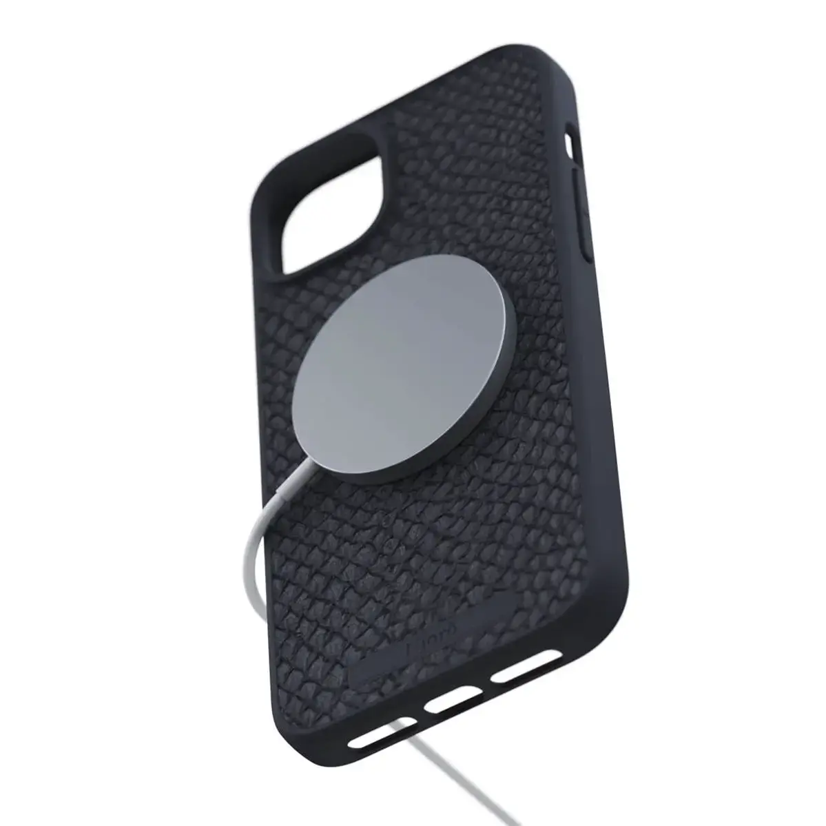 Чехол Njord Salmon Leather MagSafe Case for iPhone 15 Plus - Black (NA52SL00)