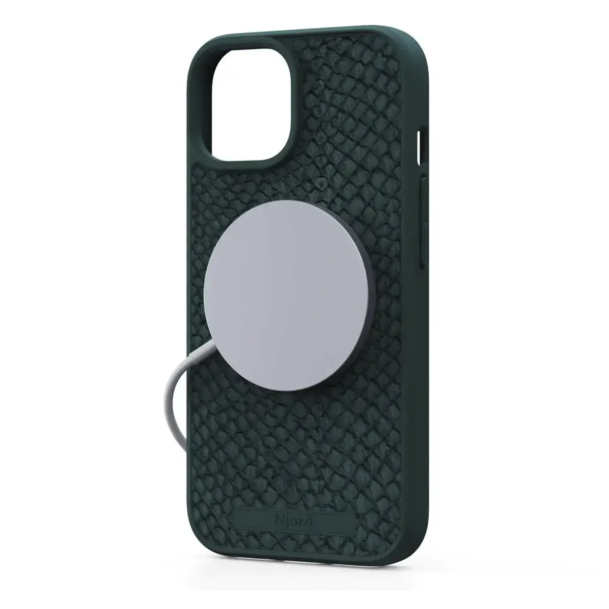 Чехол Njord Salmon Leather MagSafe Case for iPhone 15 Plus - Dark Green (NA52SL02)