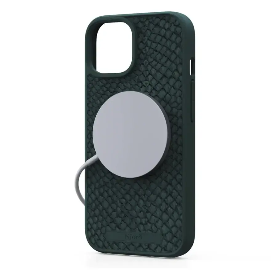 Чохол Njord Salmon Leather MagSafe Case for iPhone 15 Plus - Dark Green (NA52SL02)