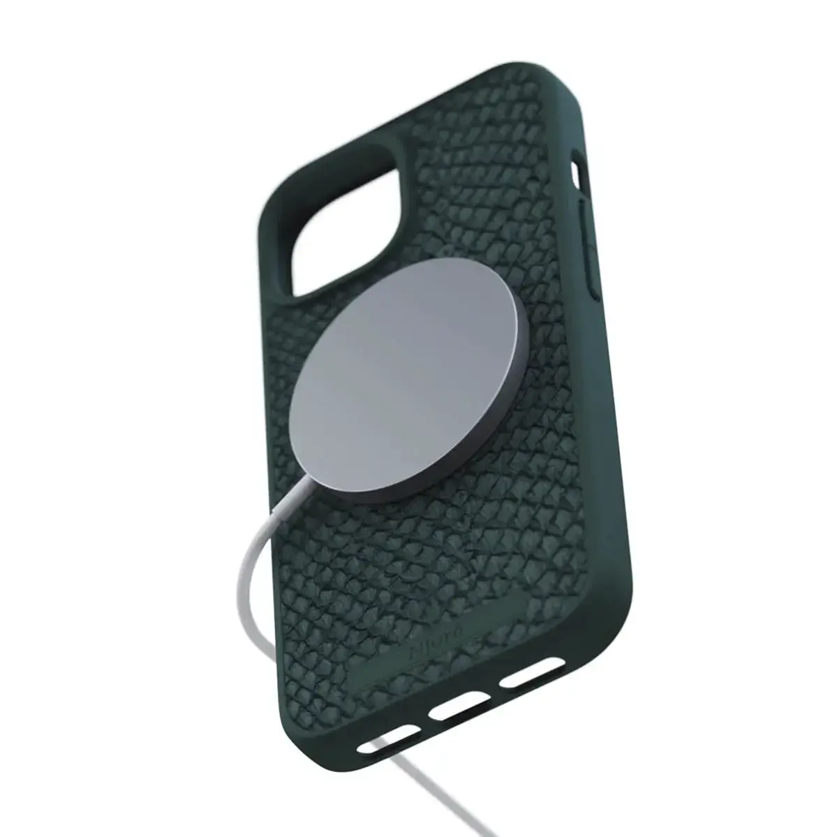 Чехол Njord Salmon Leather MagSafe Case for iPhone 15 Plus - Dark Green (NA52SL02)