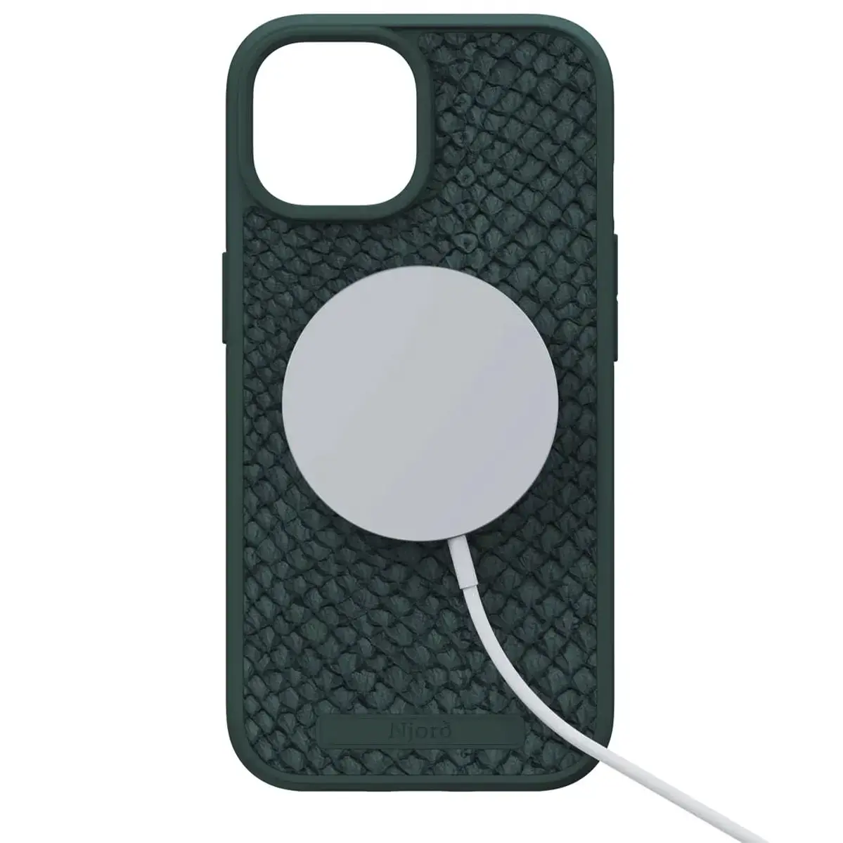 Чехол Njord Salmon Leather MagSafe Case for iPhone 15 Plus - Dark Green (NA52SL02)