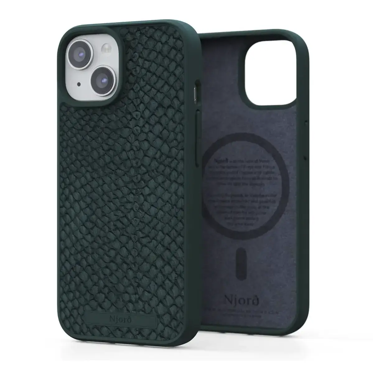 Чехол Njord Salmon Leather MagSafe Case for iPhone 15 Plus - Dark Green (NA52SL02)