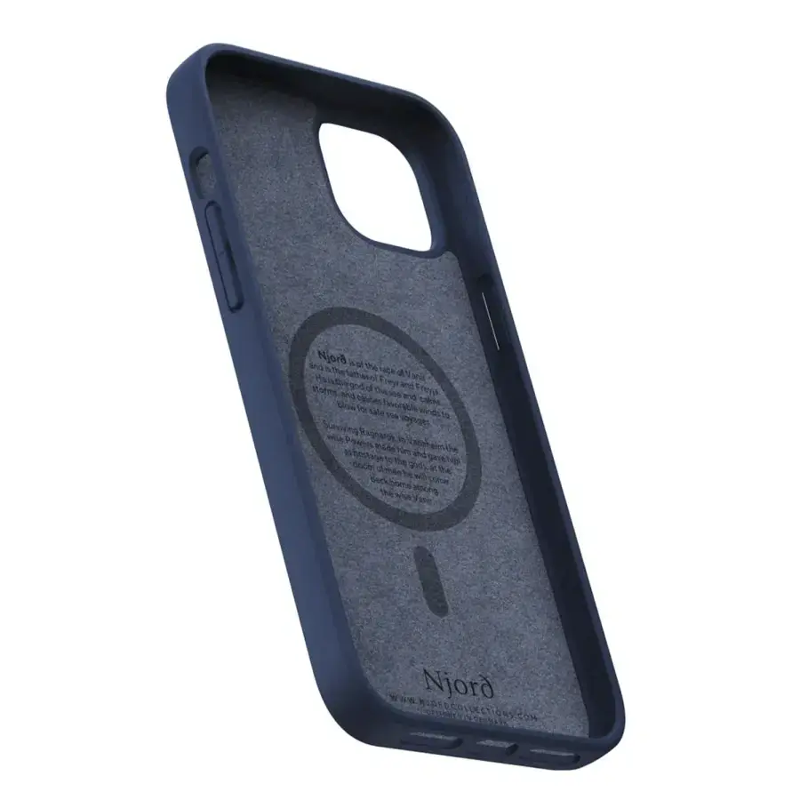 Чохол Njord Salmon Leather MagSafe Case for iPhone 15 Plus - Petrol Blue (NA52SL01)