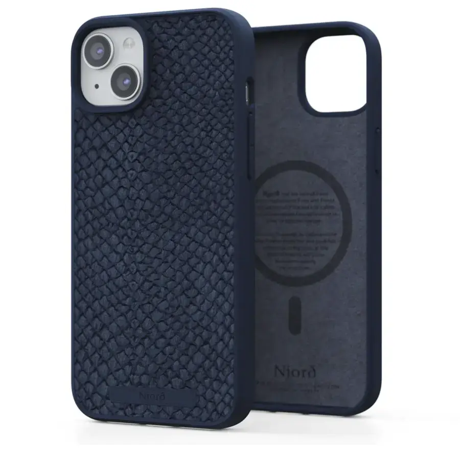 Чохол Njord Salmon Leather MagSafe Case for iPhone 15 Plus - Petrol Blue (NA52SL01)