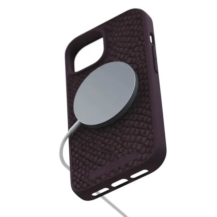 Чехол Njord Salmon Leather MagSafe Case for iPhone 15 Plus - Rust (NA52SL03)