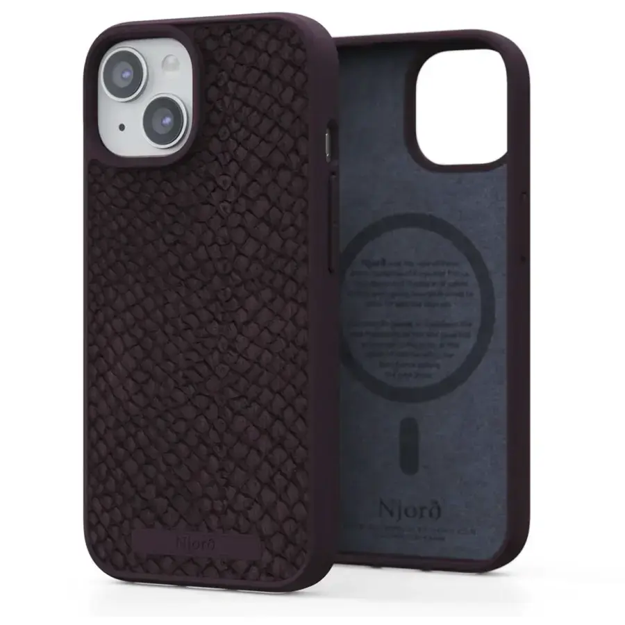 Чехол Njord Salmon Leather MagSafe Case for iPhone 15 Plus - Rust (NA52SL03)