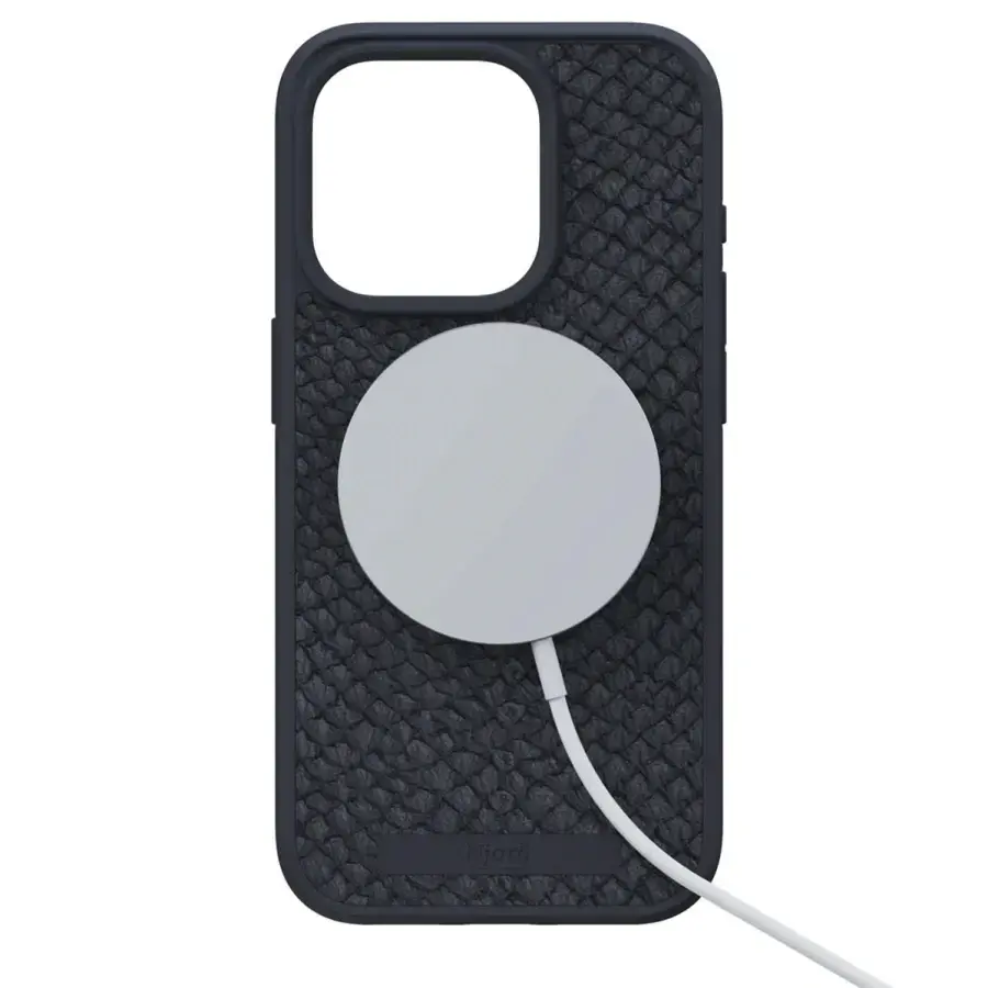 Чехол Njord Salmon Leather MagSafe Case for iPhone 15 Pro - Black (NA53SL00)