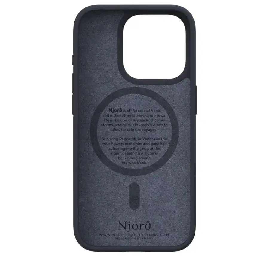 Чехол Njord Salmon Leather MagSafe Case for iPhone 15 Pro - Black (NA53SL00)