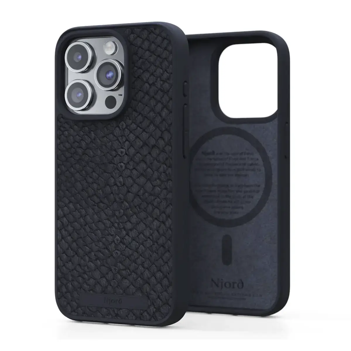 Чехол Njord Salmon Leather MagSafe Case for iPhone 15 Pro - Black (NA53SL00)
