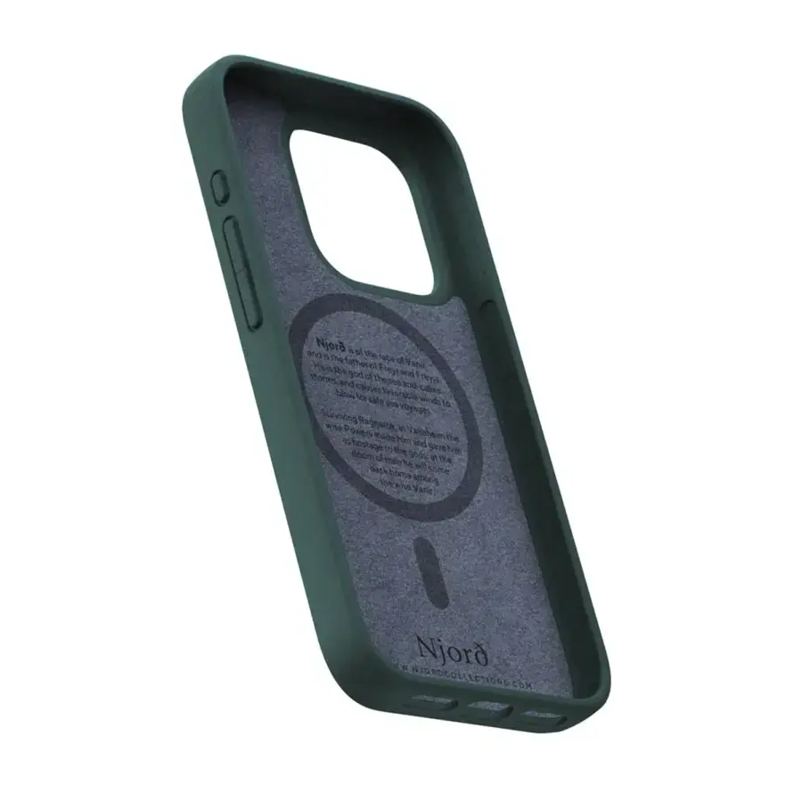 Чохол Njord Salmon Leather MagSafe Case for iPhone 15 Pro - Dark Green (NA53SL02)