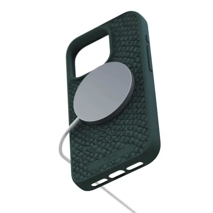 Чохол Njord Salmon Leather MagSafe Case for iPhone 15 Pro - Dark Green (NA53SL02)