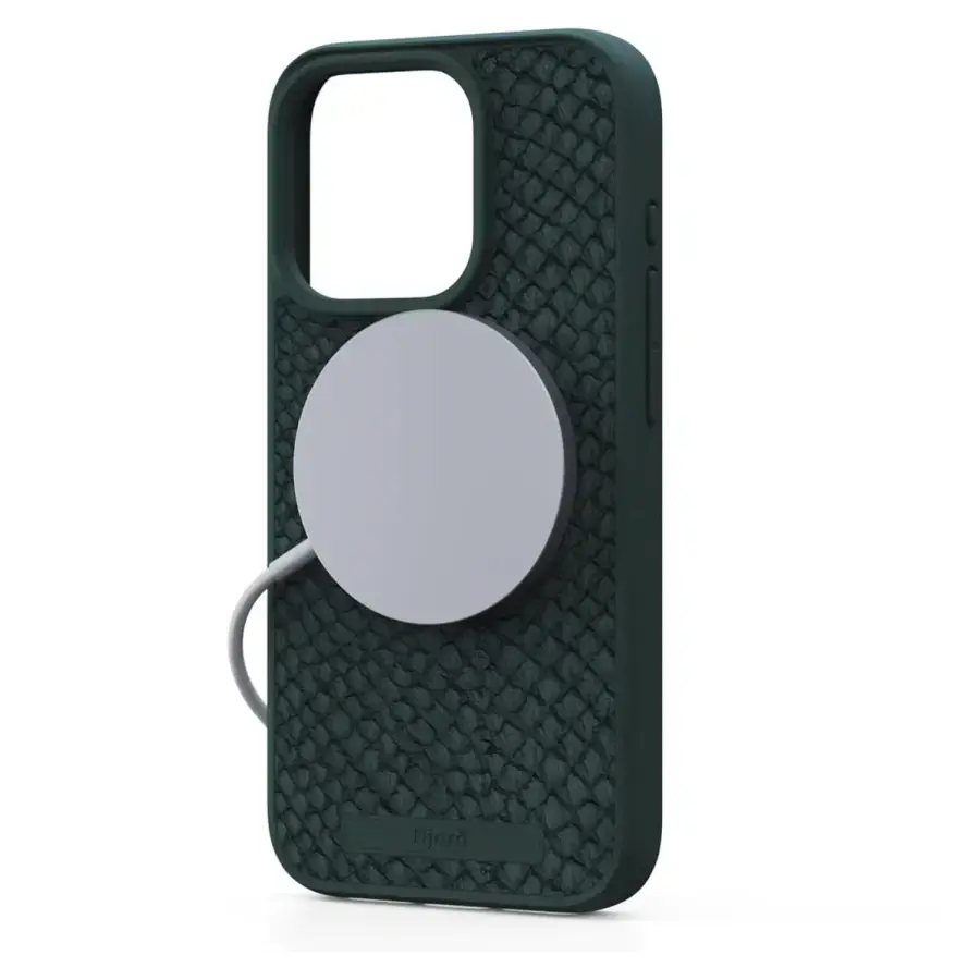 Чохол Njord Salmon Leather MagSafe Case for iPhone 15 Pro - Dark Green (NA53SL02)