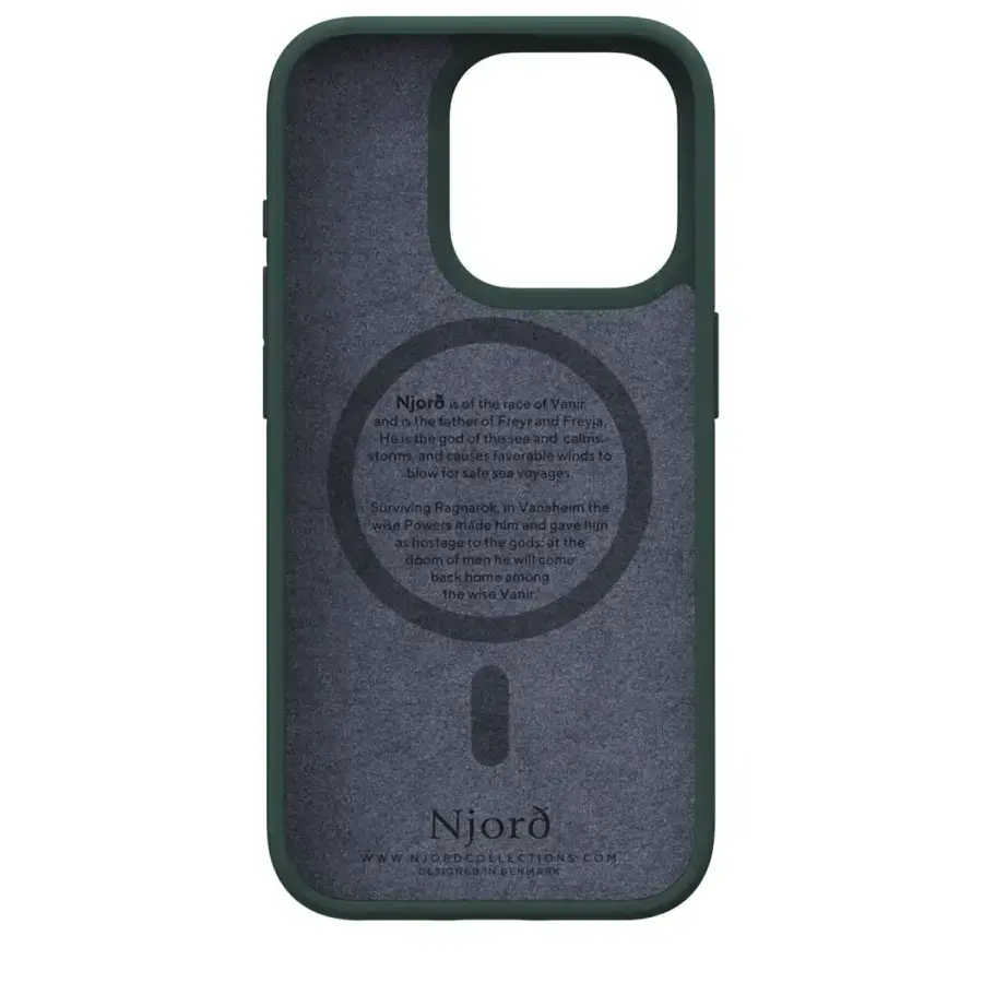 Чохол Njord Salmon Leather MagSafe Case for iPhone 15 Pro - Dark Green (NA53SL02)