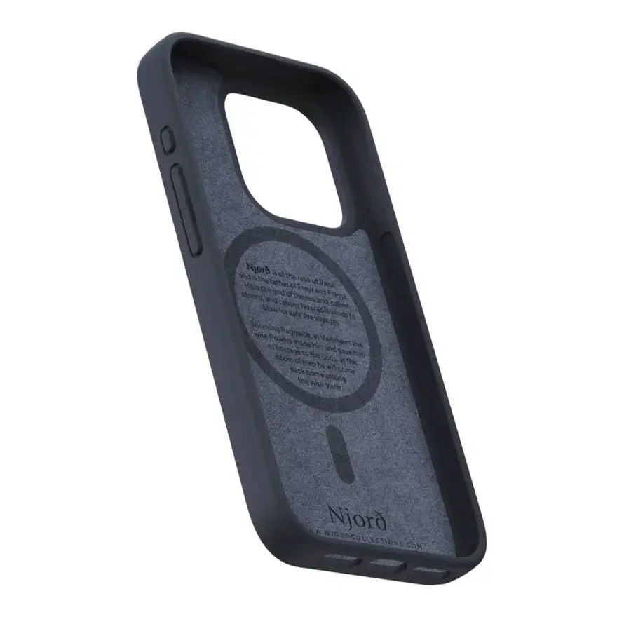 Чехол Njord Salmon Leather MagSafe Case for iPhone 15 Pro Max - Black (NA54SL00)