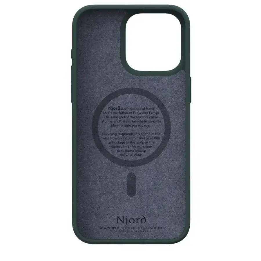 Чехол Njord Salmon Leather MagSafe Case for iPhone 15 Pro Max - Dark Green (NA54SL02)