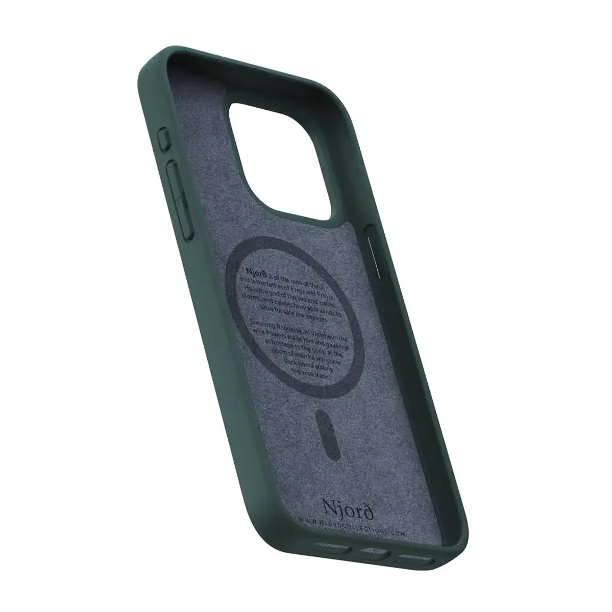 Чехол Njord Salmon Leather MagSafe Case for iPhone 15 Pro Max - Dark Green (NA54SL02)