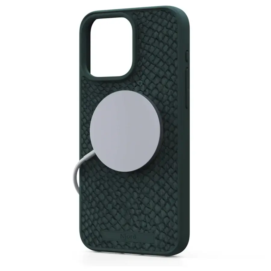 Чехол Njord Salmon Leather MagSafe Case for iPhone 15 Pro Max - Dark Green (NA54SL02)