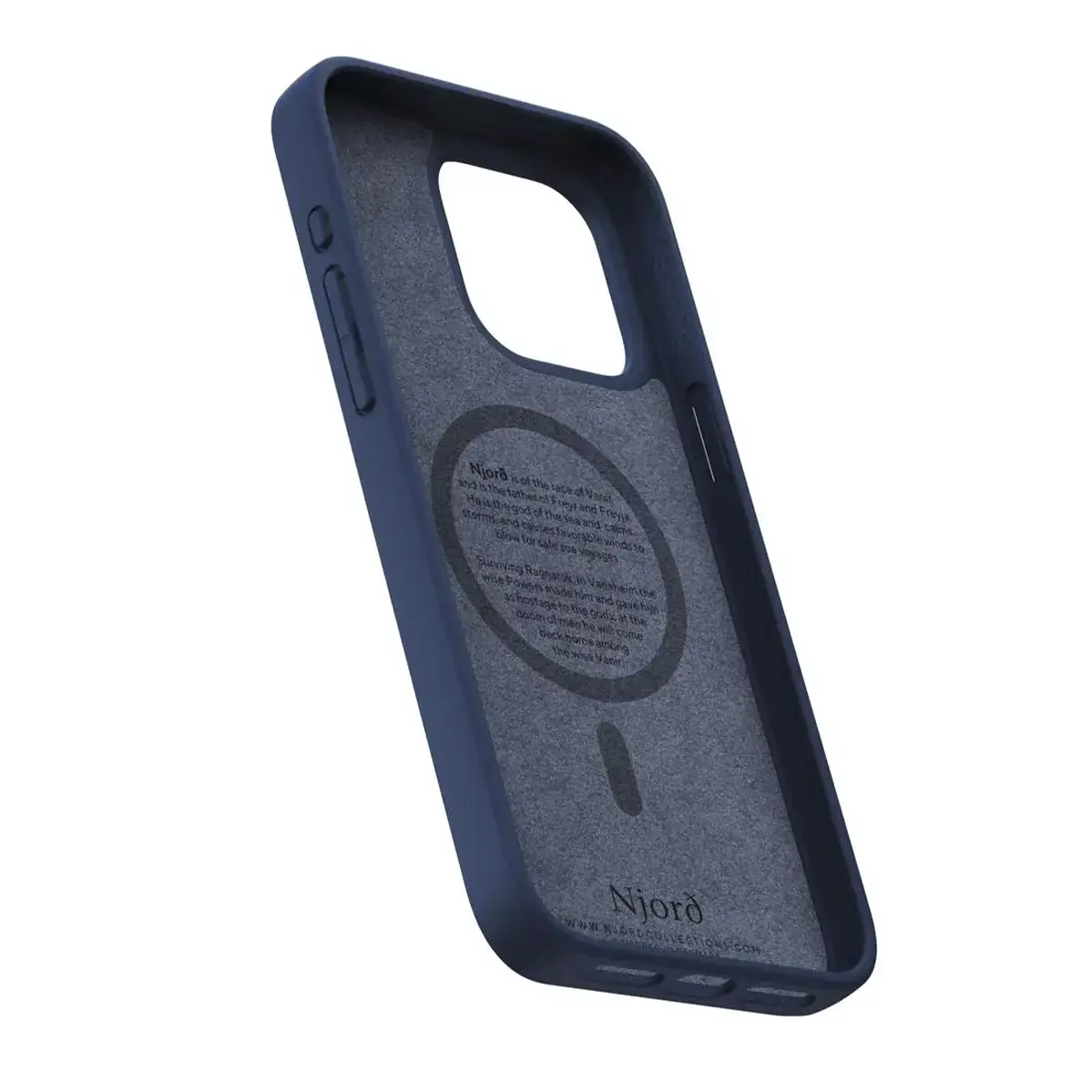 Чехол Njord Salmon Leather MagSafe Case for iPhone 15 Pro Max - Petrol Blue (NA54SL01)