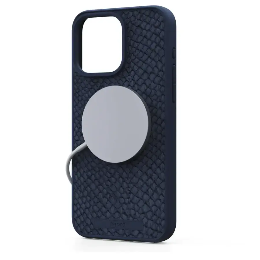 Чохол Njord Salmon Leather MagSafe Case for iPhone 15 Pro Max - Petrol Blue (NA54SL01)