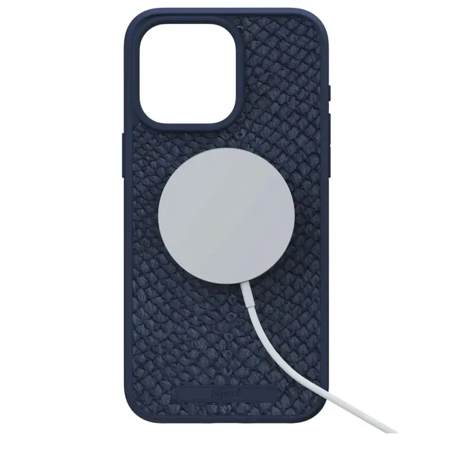Чохол Njord Salmon Leather MagSafe Case for iPhone 15 Pro Max - Petrol Blue (NA54SL01)