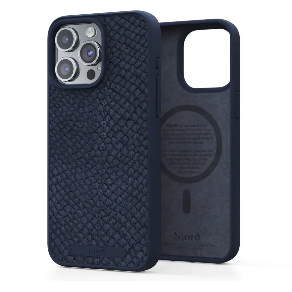 Чехол Njord Salmon Leather MagSafe Case for iPhone 15 Pro Max - Petrol Blue (NA54SL01)
