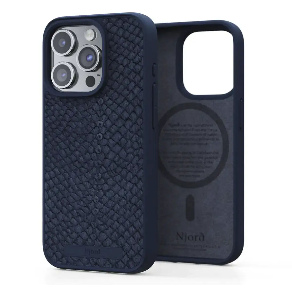 Чехол Njord Salmon Leather MagSafe Case for iPhone 15 Pro - Petrol Blue (NA53SL01)