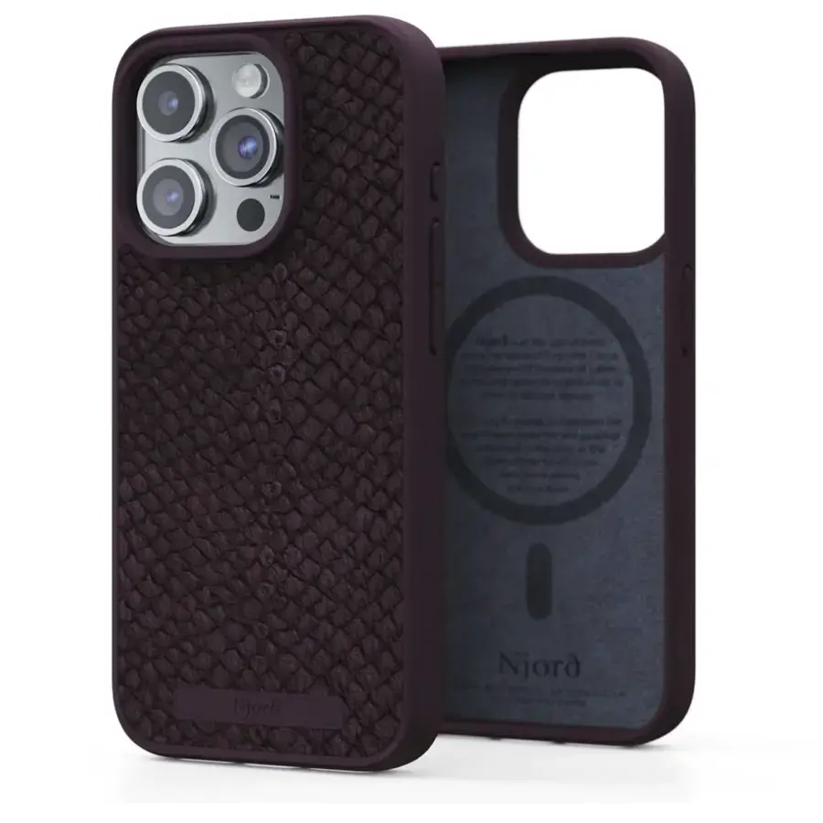 Чехол Njord Salmon Leather MagSafe Case for iPhone 15 Pro - Rust (NA53SL03)