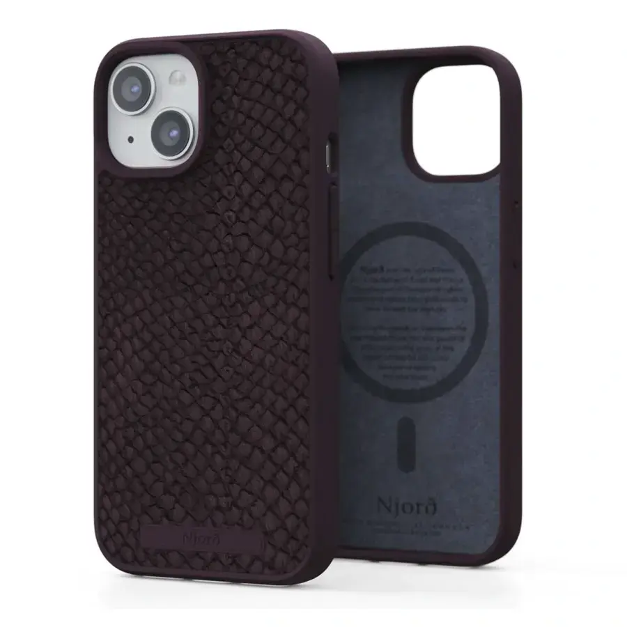 Чохол Njord Salmon Leather MagSafe Case for iPhone 15 - Rust (NA51SL03)