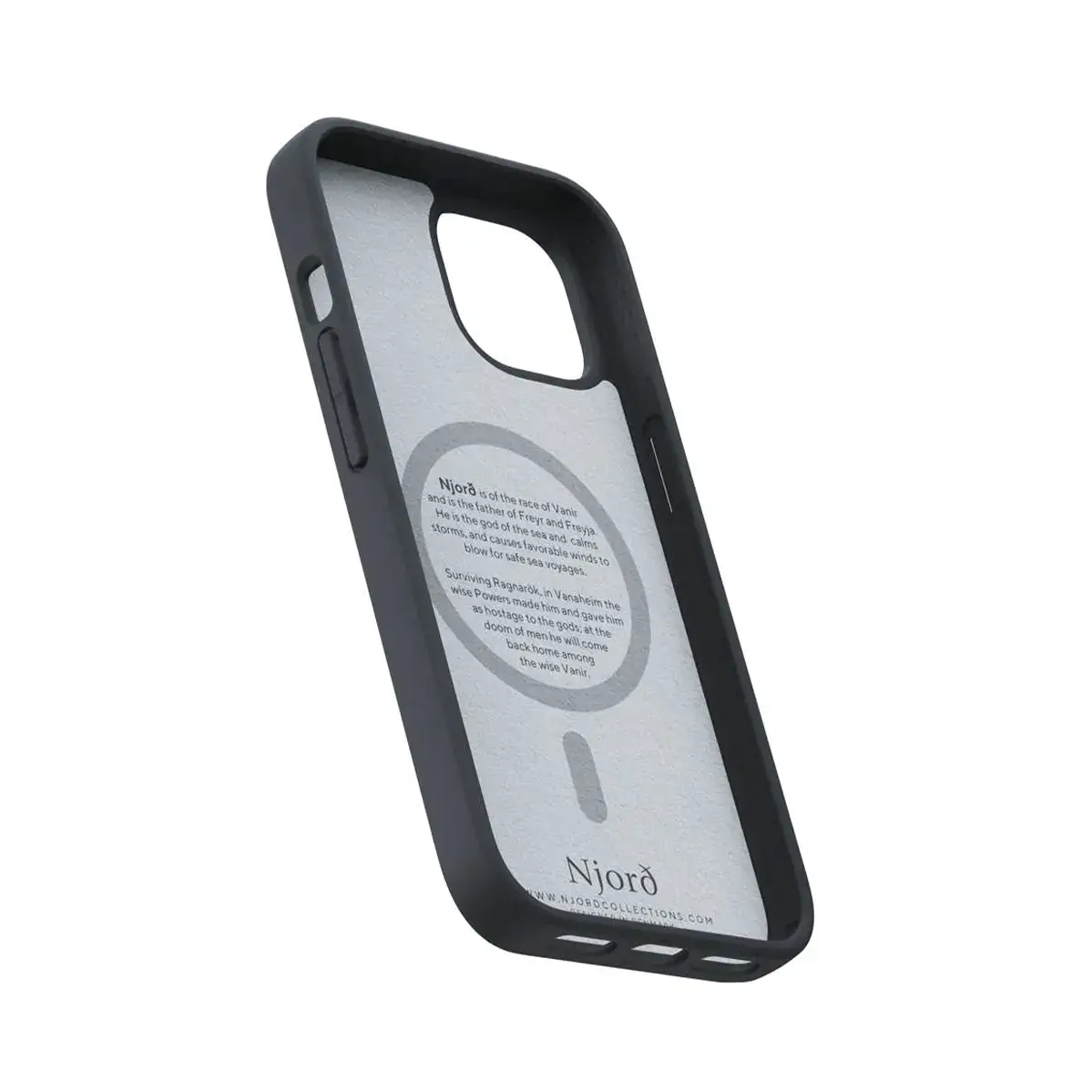Чохол Njord Suede MagSafe Case for iPhone 15 - Black (NA51SU00)