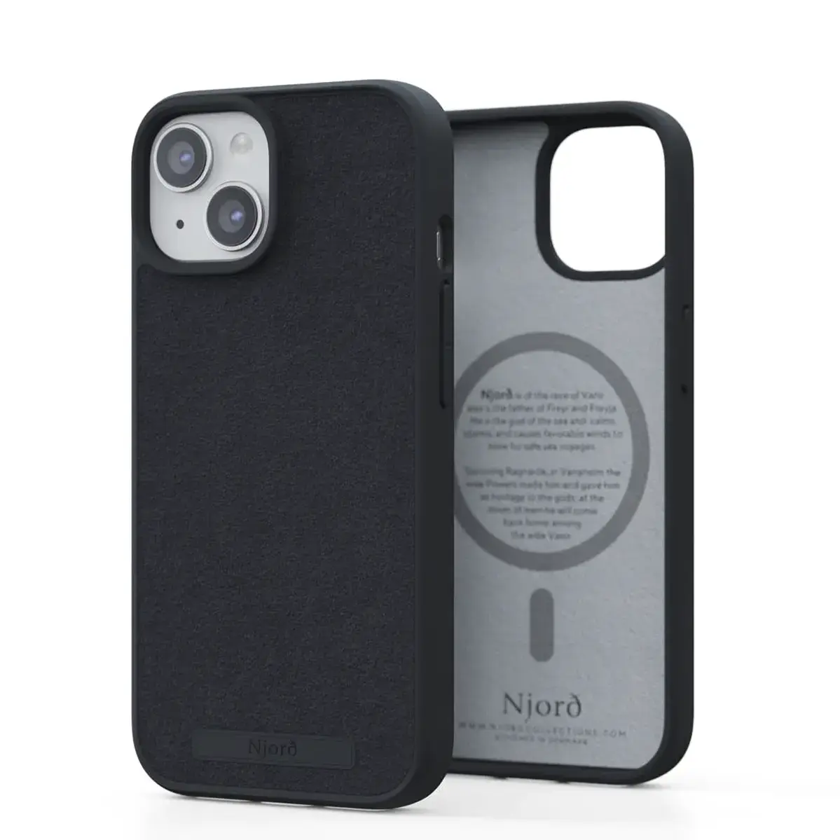 Чохол Njord Suede MagSafe Case for iPhone 15 - Black (NA51SU00)