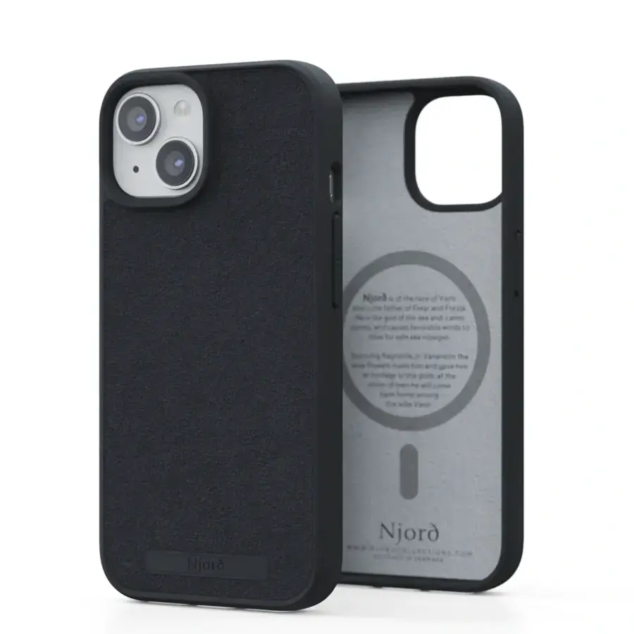 Чехол Njord Suede MagSafe Case for iPhone 15 - Black (NA51SU00)