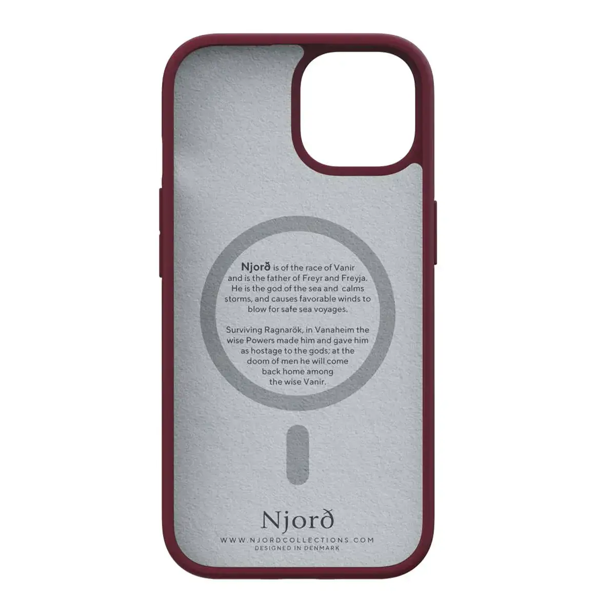 Чохол Njord Suede MagSafe Case for iPhone 15 - Crimson Red (NA51SU11)