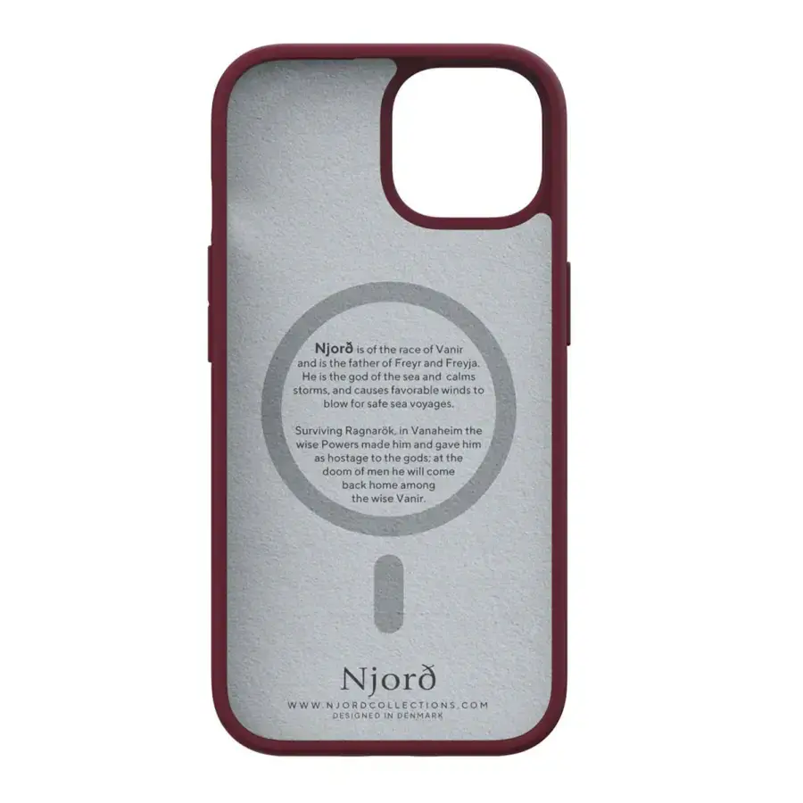 Чехол Njord Suede MagSafe Case for iPhone 15 - Crimson Red (NA51SU11)