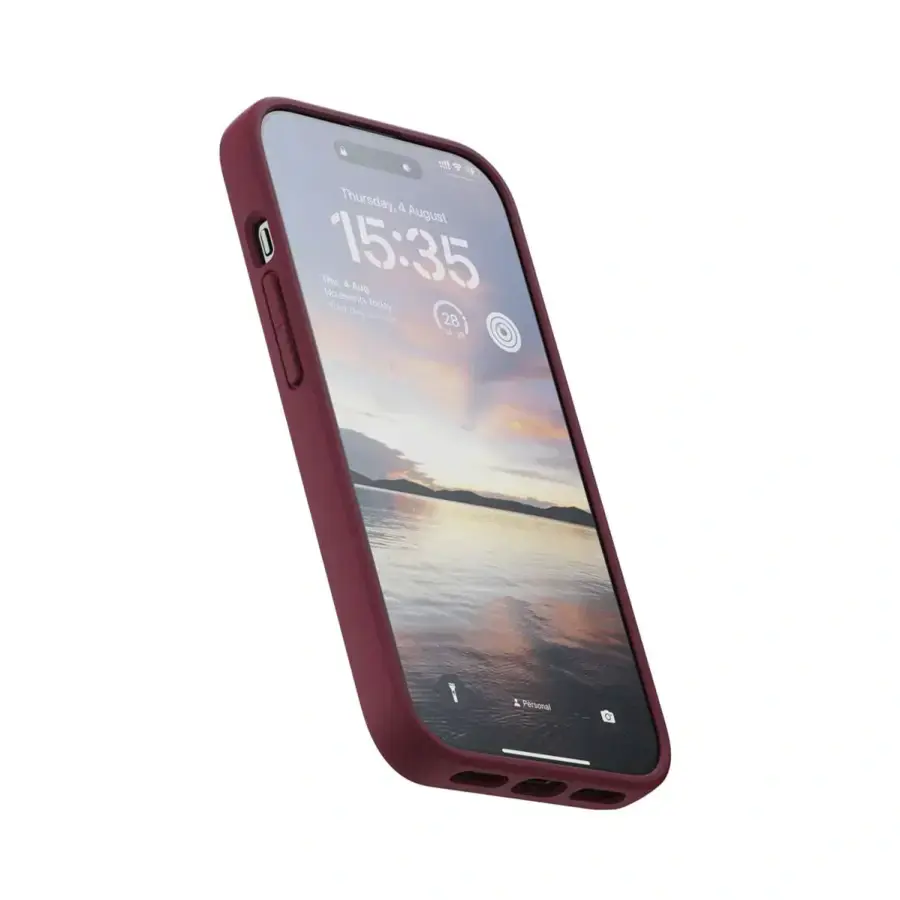 Чехол Njord Suede MagSafe Case for iPhone 15 - Crimson Red (NA51SU11)