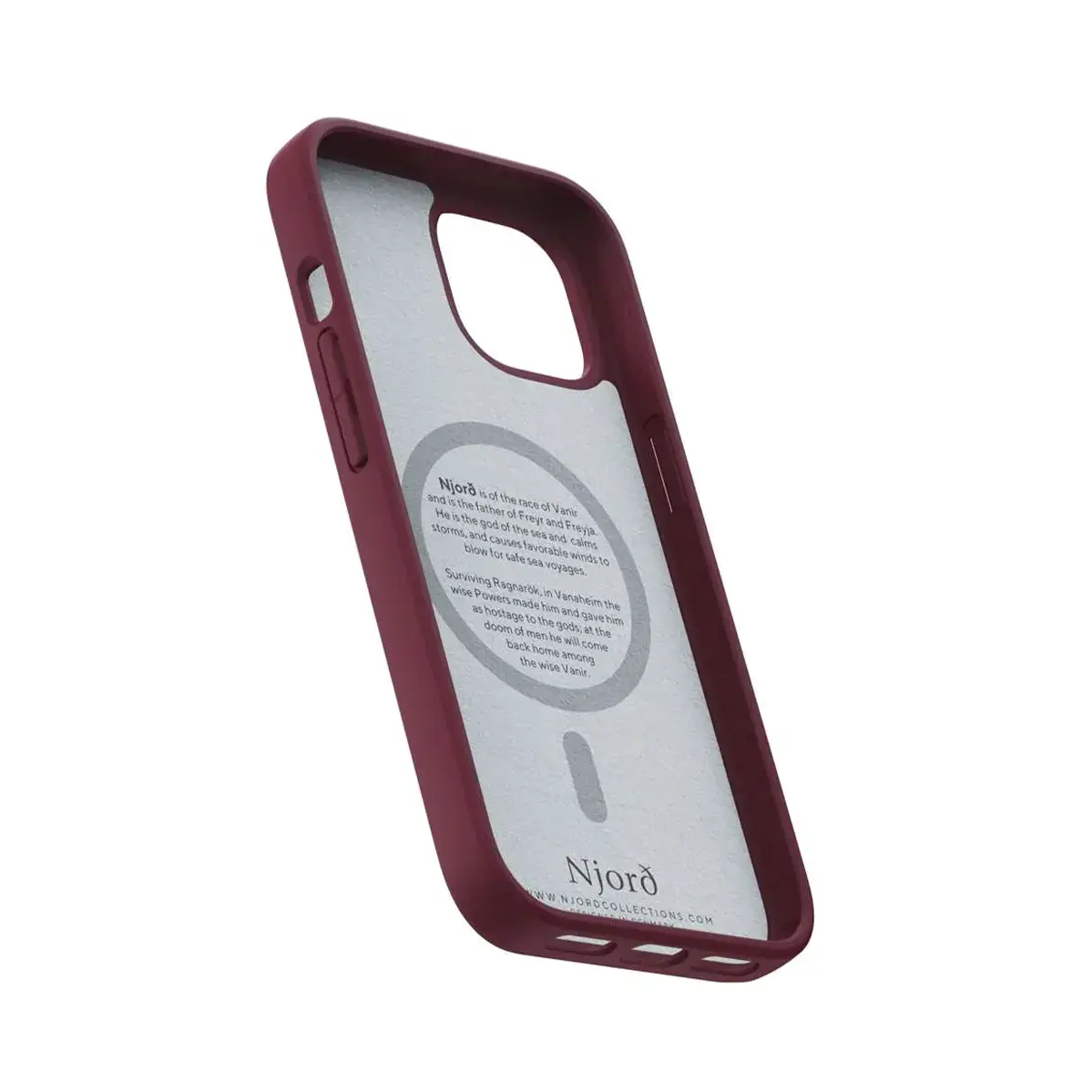 Чохол Njord Suede MagSafe Case for iPhone 15 - Crimson Red (NA51SU11)