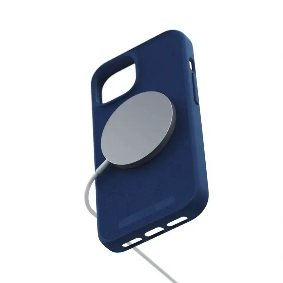 Чохол Njord Suede MagSafe Case for iPhone 15 - Navy Blue (NA51SU01)