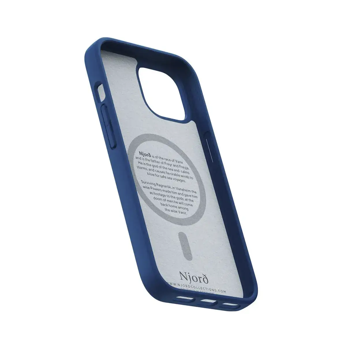Чохол Njord Suede MagSafe Case for iPhone 15 - Navy Blue (NA51SU01)