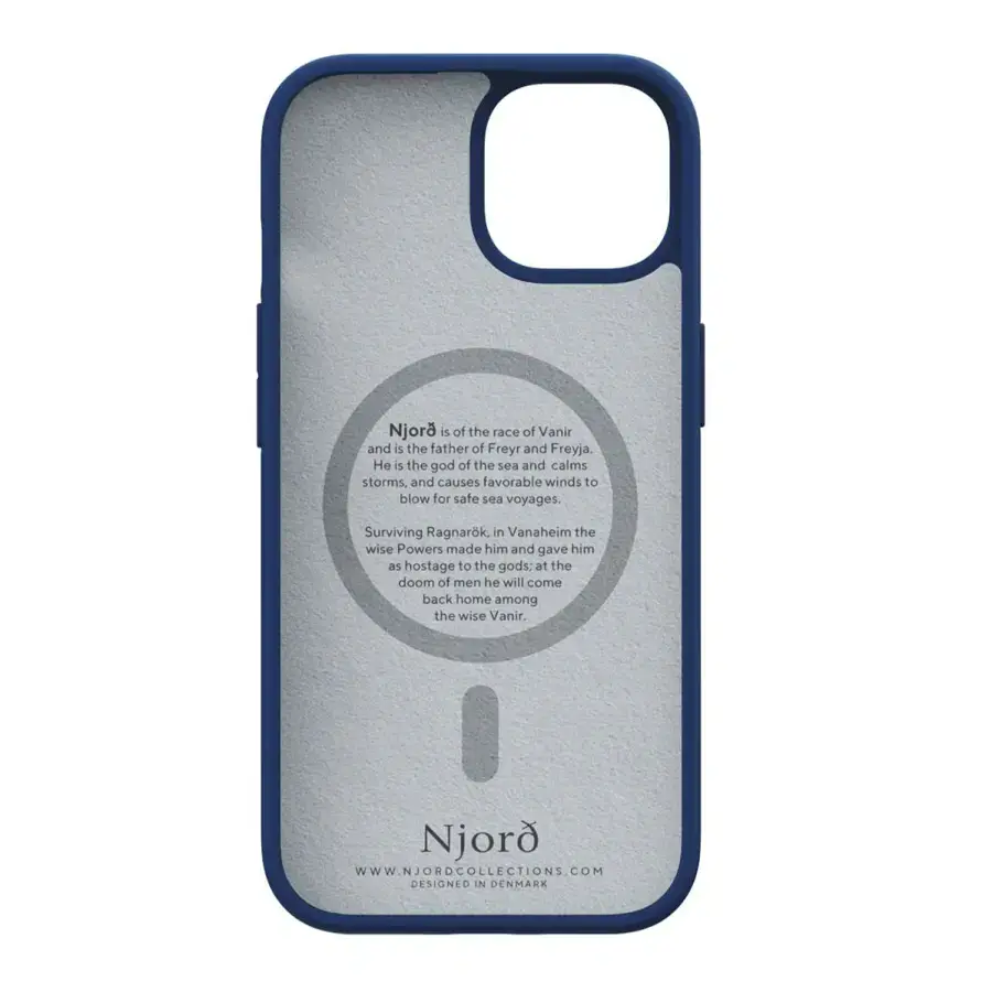 Чохол Njord Suede MagSafe Case for iPhone 15 - Navy Blue (NA51SU01)