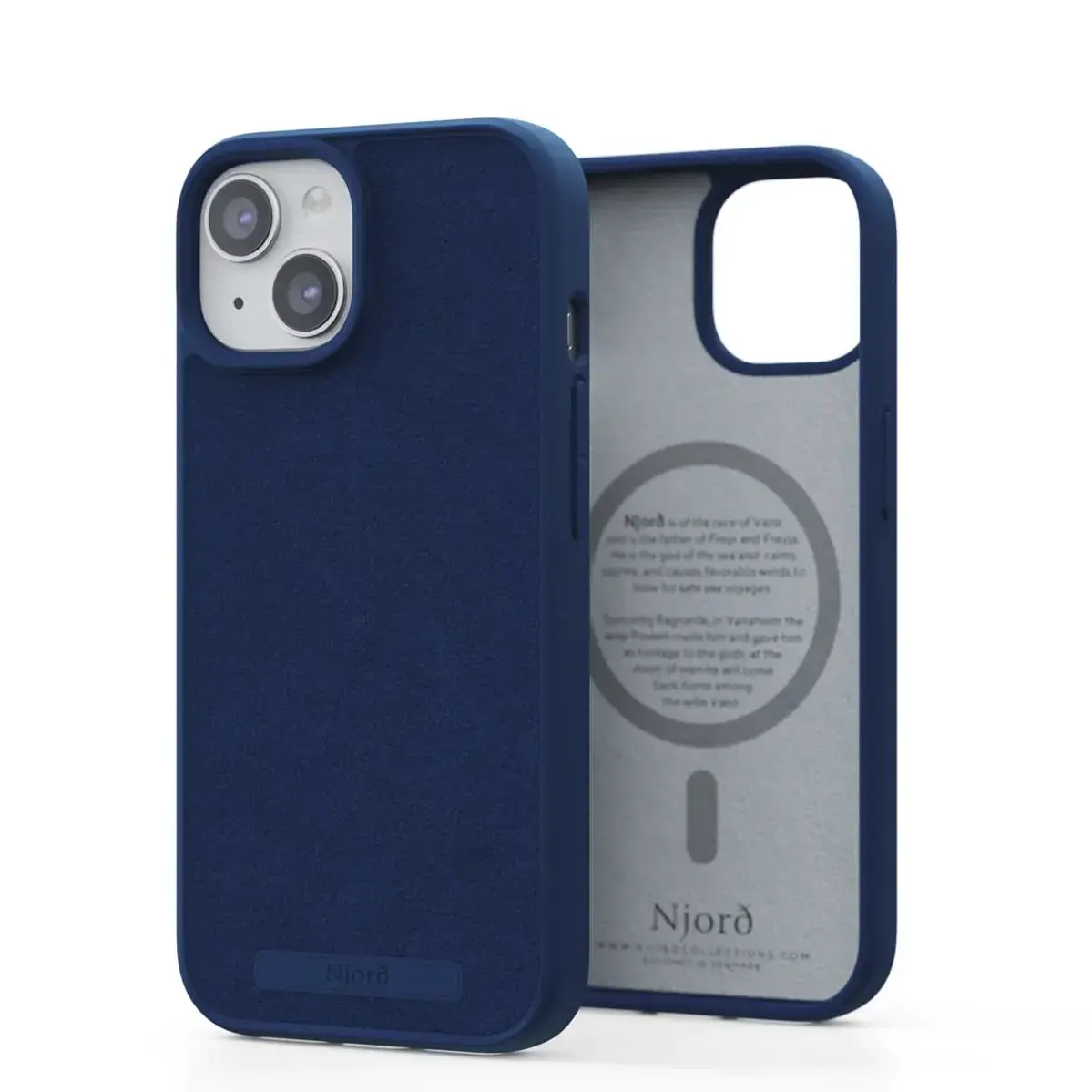 Чохол Njord Suede MagSafe Case for iPhone 15 - Navy Blue (NA51SU01)
