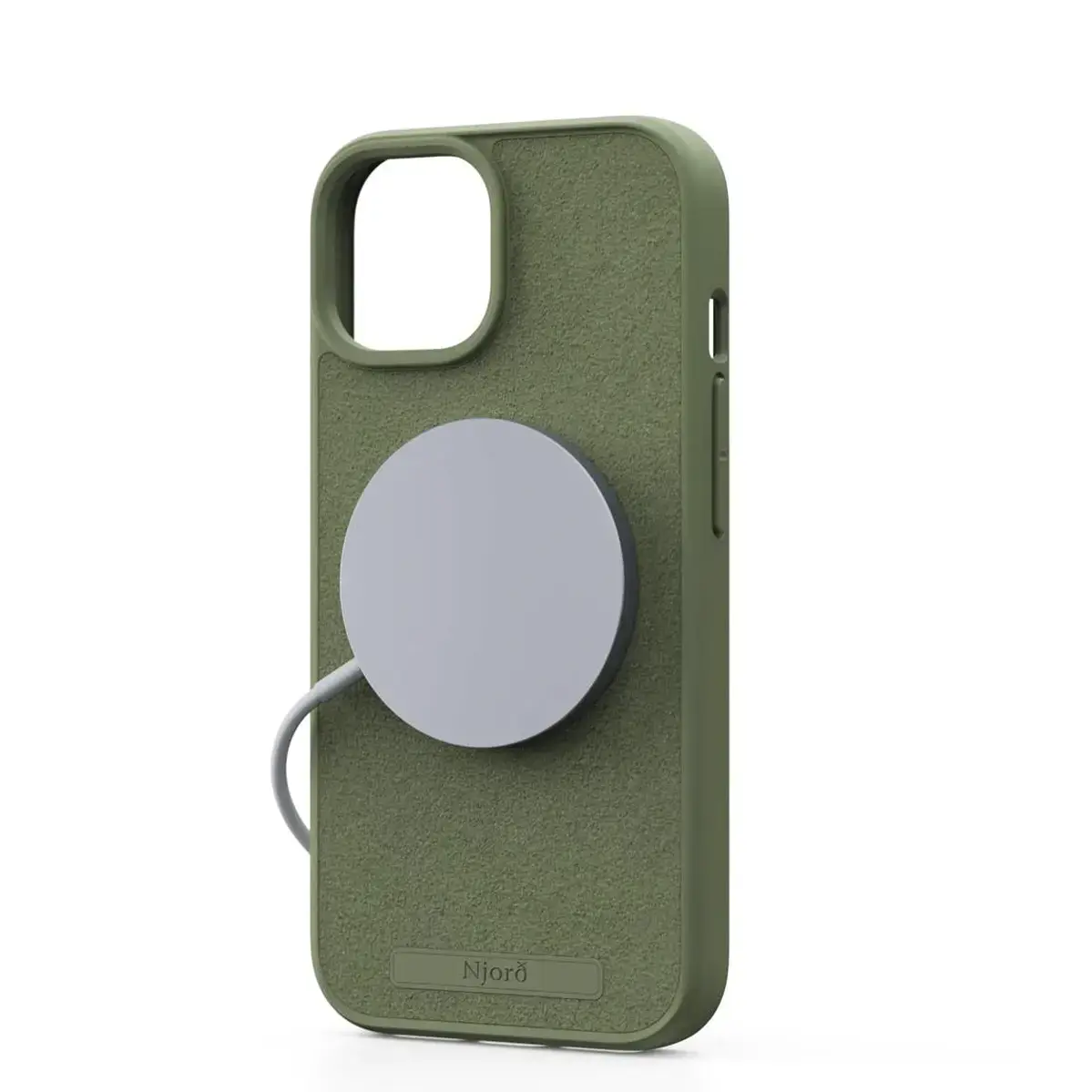 Чохол Njord Suede MagSafe Case for iPhone 15 - Olive (NA51SU06)