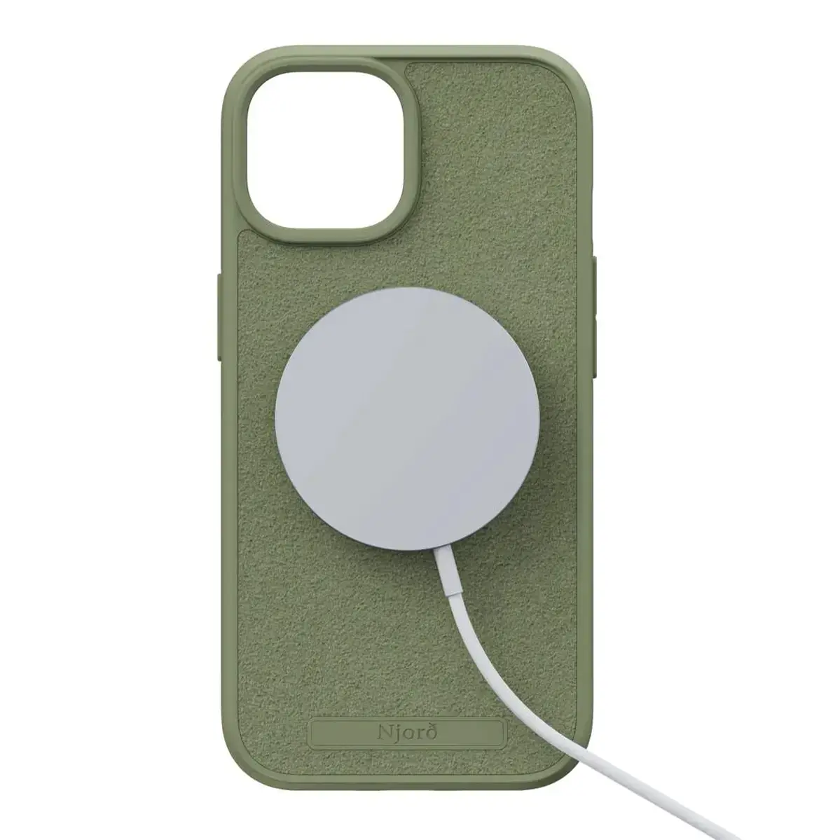 Чохол Njord Suede MagSafe Case for iPhone 15 - Olive (NA51SU06)
