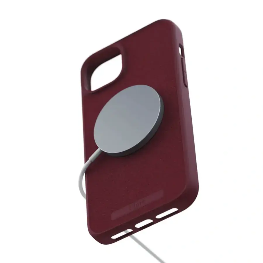 Чехол Njord Suede MagSafe Case for iPhone 15 Plus - Crimson Red (NA52SU11)