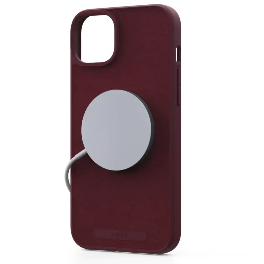 Чехол Njord Suede MagSafe Case for iPhone 15 Plus - Crimson Red (NA52SU11)