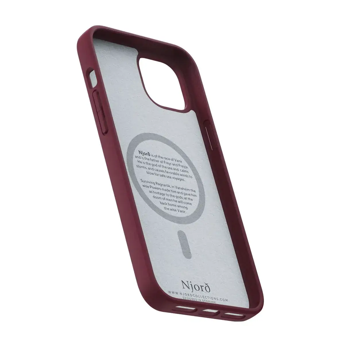 Чохол Njord Suede MagSafe Case for iPhone 15 Plus - Crimson Red (NA52SU11)