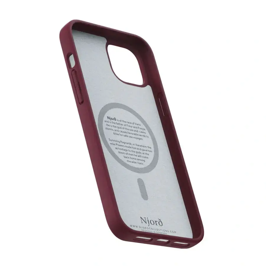 Чехол Njord Suede MagSafe Case for iPhone 15 Plus - Crimson Red (NA52SU11)